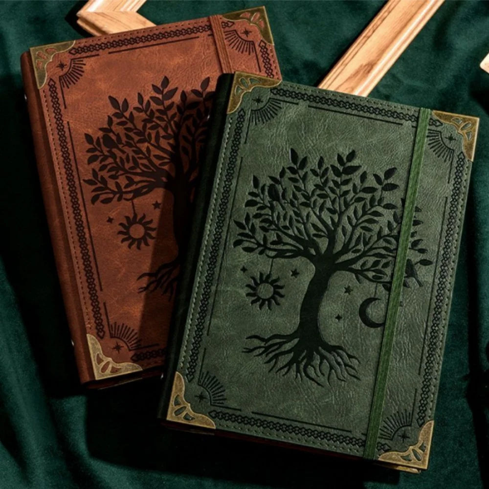 Tree of Life Leather Journal — Handmade Embossed