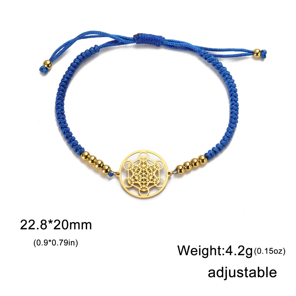 Metatron Cube Bracelet — Sacred Geometry Stainless Steel Spiritual Amulet