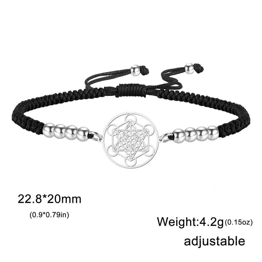 Metatron Cube Bracelet — Sacred Geometry Stainless Steel Spiritual Amulet