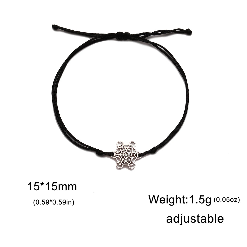 Metatron Cube Bracelet — Sacred Geometry Stainless Steel Spiritual Amulet