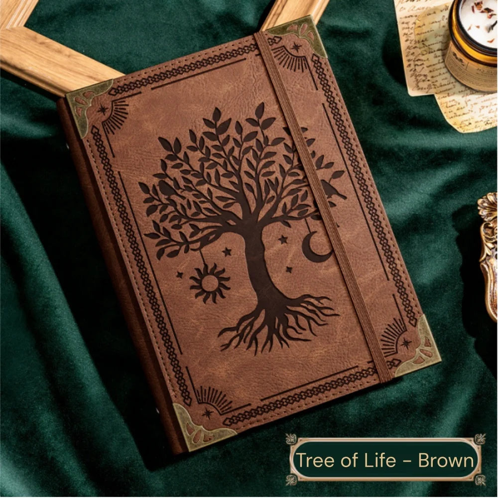 Tree of Life Leather Journal — Handmade Embossed