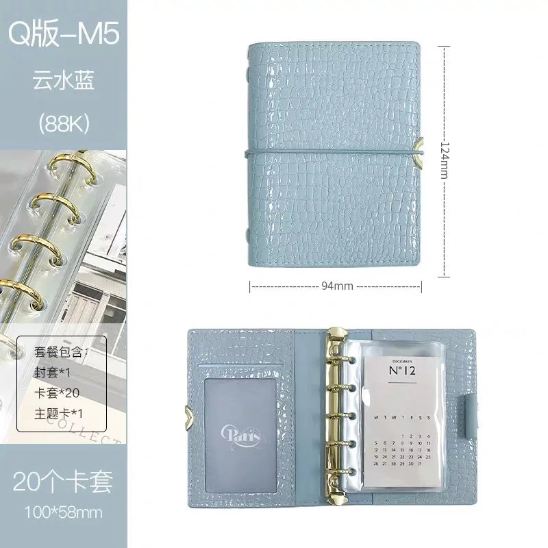 Crocodile Texture Loose-Leaf Journal — Refillable Vintage Notebook, B5/M5