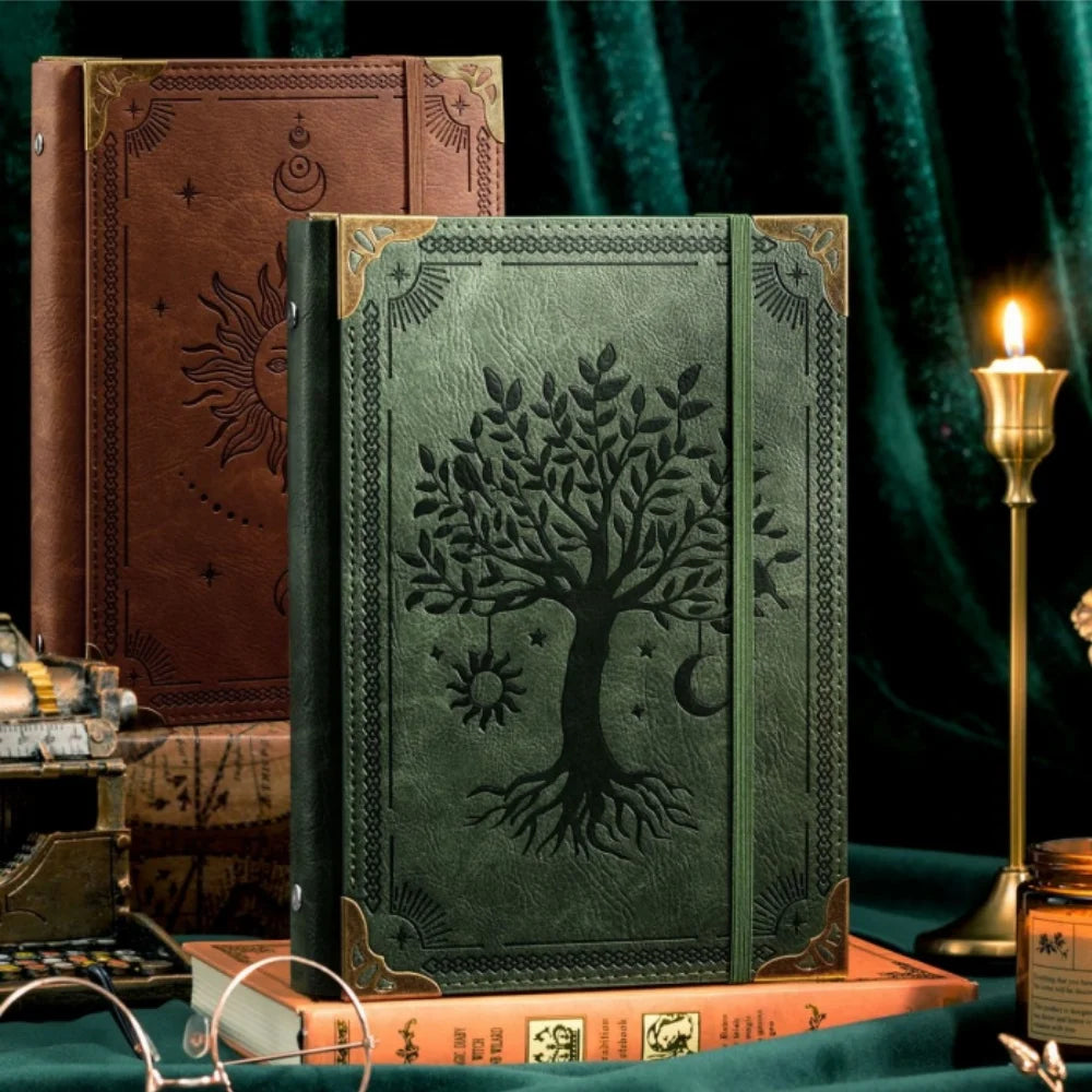 Tree of Life Leather Journal — Handmade Embossed