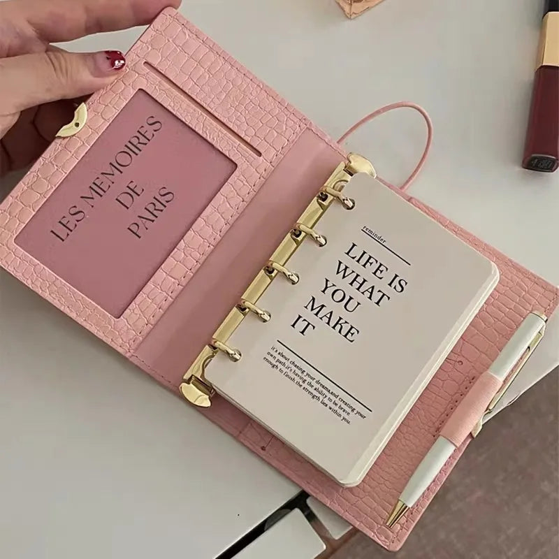 Crocodile Texture Loose-Leaf Journal — Refillable Vintage Notebook, B5/M5